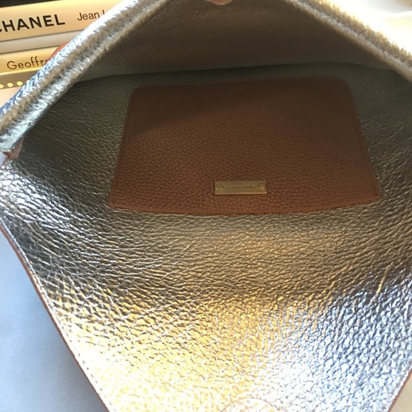 Bill Blass Envelope Clutch Bag Bronze/Silver - Picture 4 of 6